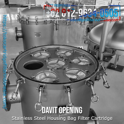 bfh ss304 ss316l housing bag filter davit opening