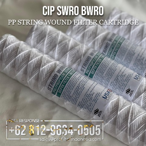 swro bwro cartridge filter benang pp yarn wound