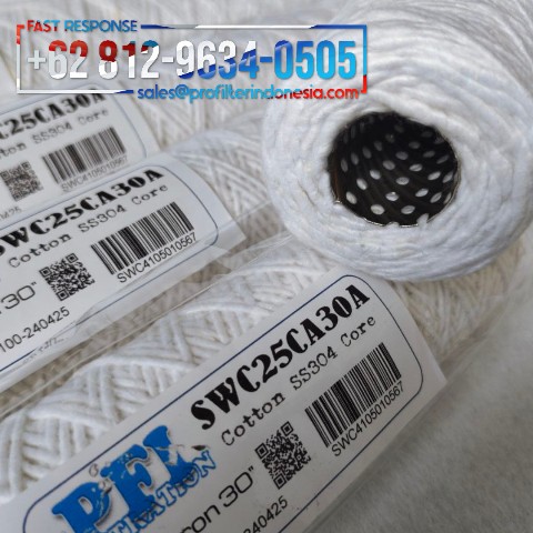 cartridge filter benang cotton yarn string wound ss304 core